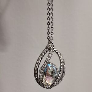 Elegant Swarovski Crystal Megan Moonlight Pendant Necklace
